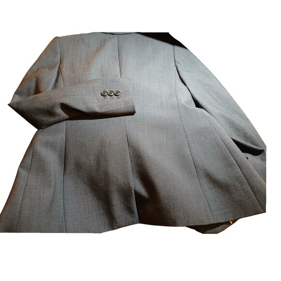 BANANA REPUBLIC SUIT Blue Wool Blend Size 0 Regular NWOT - Picture 2 of 13